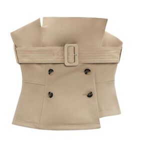 Zara Gabardine Bustier in Light Whiskey ( Khaki)